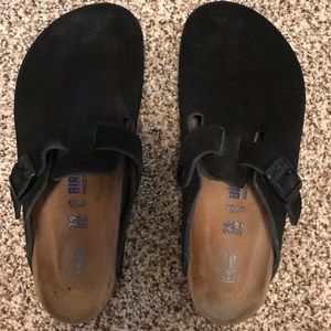 Birkenstock Black Suede Clogs size 39 EU/8-8.5 US